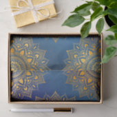 Gold Tone Mandalas op Blue Decoupage Tissuepapier (Geschenk)