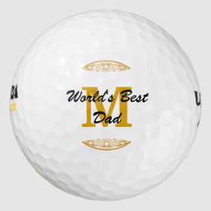 Gold Tone Monogram Scrollwork Werelden Beste Papa Golfballen