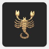 Gold Tone Scorpio Scorpion Symbool Zodiac Sticker (Voorkant)