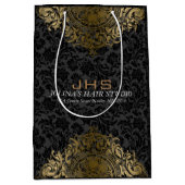 Gold-toners op zwart- Ornament Medium Cadeauzakje (Voorkant)
