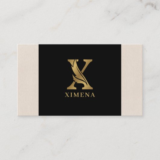 Gold tones letter X bloemdecoratief Visitekaartje (Voorkant)