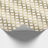 Gold Tones Modern Quatrefoil Patroon Cadeaupapier (Hoek)