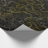 Gold Topography Wrapping Paper Cadeaupapier (Hoek)