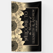 Gold, Tournesols, bannière Mariage Parties scintil (Vertical)