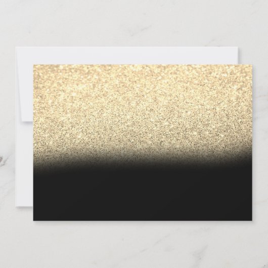 Gold, Tournesols, Parties scintillant carte RSVP (Dos)