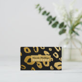 Gold & TOUTE COULEUR Leopard Cheetah Carte de visi (Debout devant)