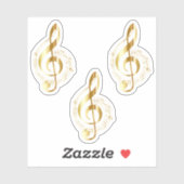 Gold Treble Clef Contour Sticker (Vel)