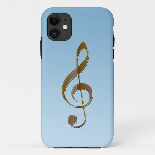 Gold Treble Clef iPhone 5 Coque pour les mélomanes (Dos)