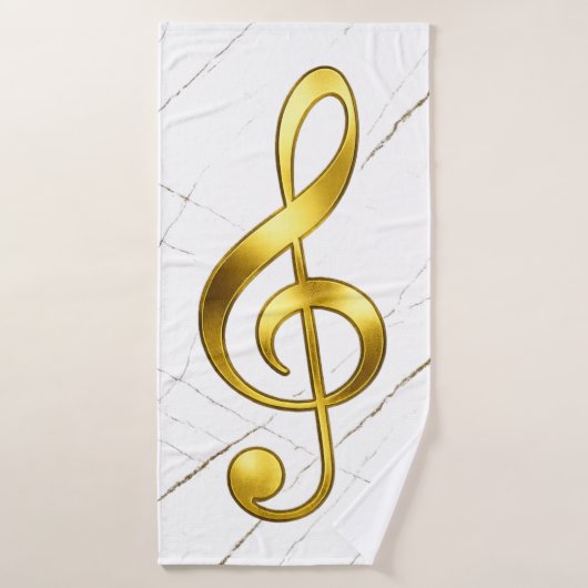Gold Treble Clef Marble Home Decor (Serviette de bain)