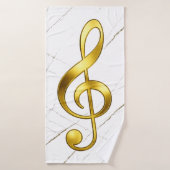 Gold Treble Clef Marble Home Decor Badhanddoek (Badhanddoek)