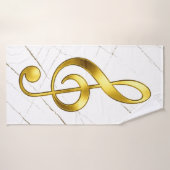 Gold Treble Clef Marble Home Decor Badhanddoek (Badhanddoek)