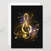 Gold Treble Clef Music Aankondiging (Voorkant / Achterkant)