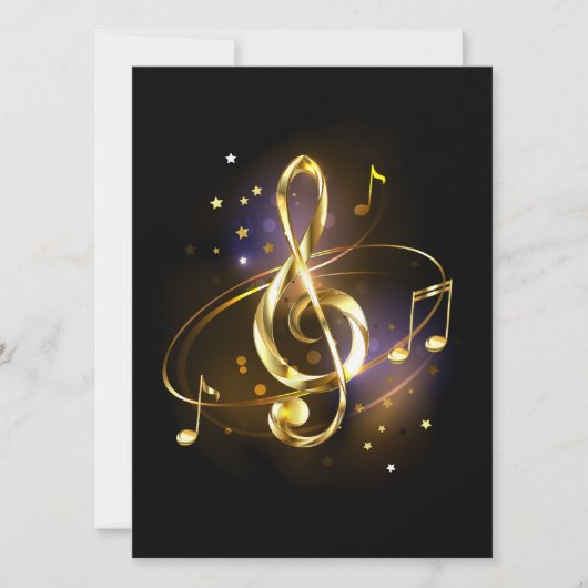 Gold Treble Clef Music Aankondiging (Voorkant)