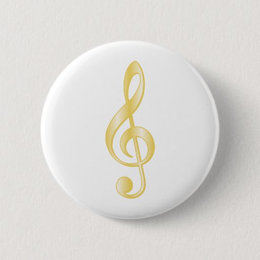 "Gold" Treble Clef Ronde Button 5,7 Cm (Voorkant)