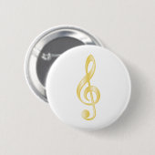 "Gold" Treble Clef Ronde Button 5,7 Cm (Voorkant /achterkant)