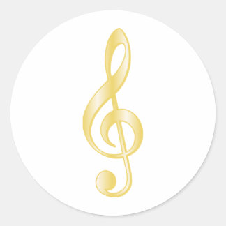 "Gold" Treble Clef Ronde Sticker