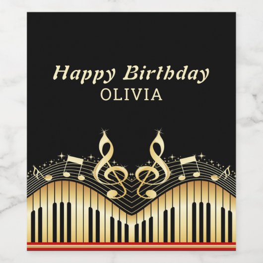 Gold Treble Clef Wijn Etiket (Enkel label)