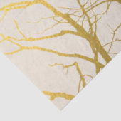 Gold Tree Branches Pattern Beige Background Tissuepapier (Detail)