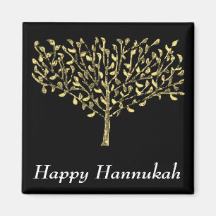 Gold Tree Chanukah Magnet Magneet