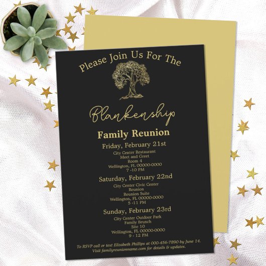 Gold Tree Family Reunion 3 jours Invitation