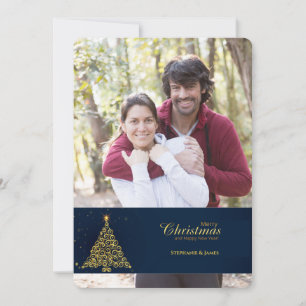 Gold Tree-fotokaart Feestdagenkaart