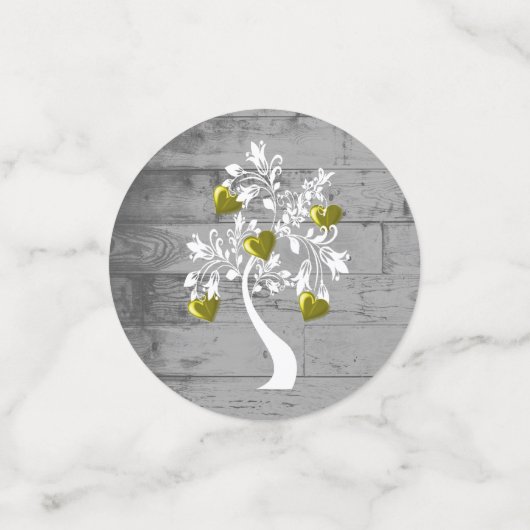 Gold Tree of Hearts Wedding Table Confetti (Kleine voorkant)