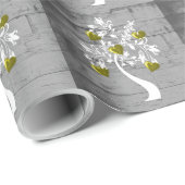 Gold Tree of Hearts Wedding Wrapping Paper Cadeaupapier (Rol Hoek)