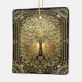 Gold Tree of Life Ancient Rustic Keramisch Ornament (Links)