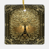 Gold Tree of Life Ancient Rustic Keramisch Ornament (Voorkant)