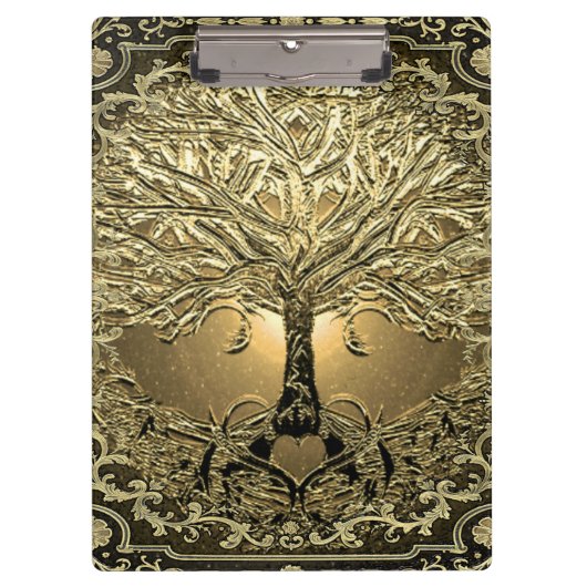 Gold Tree of Life Ancient Rustic  Klembord (Voorkant)