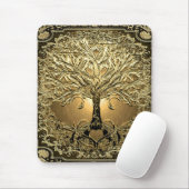 Gold Tree of Life Ancient Rustic Muismat (Met muis)