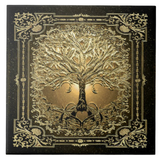 Gold Tree of Life Ancient Rustic Tegeltje