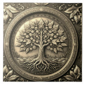 Gold Tree of Life Ancient Rustic Tegeltje (Voorkant)