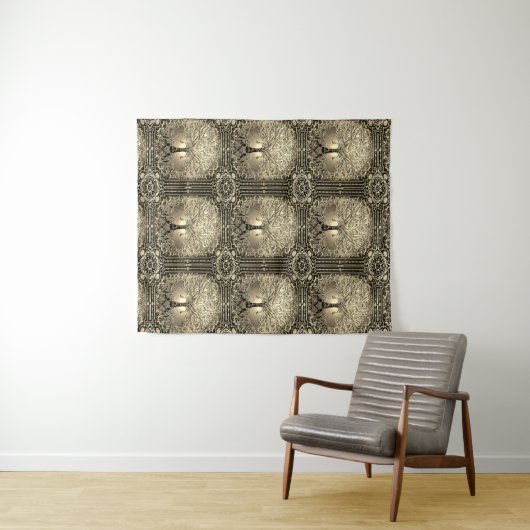 Gold Tree of Life Ancient Rustic Wandkleed (In Situ (horizontaal))