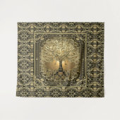 Gold Tree of Life Ancient Rustic Wandkleed (Voorkant (horizontaal))