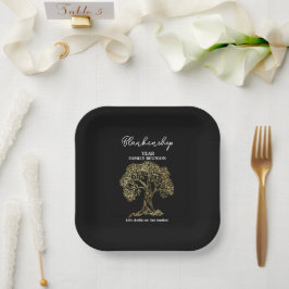Gold Tree-reeks - zwart wit Papieren Bordje