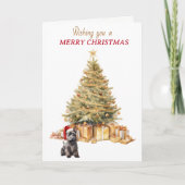 Gold Tree Scottish Terrier Dog Carte de Noël (Devant)