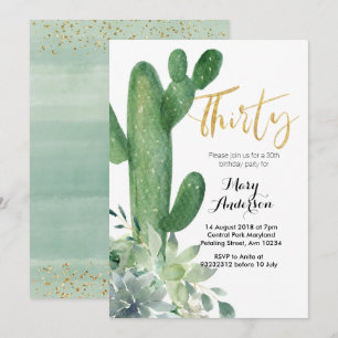 Gold Trente 30e anniversaire Invitation fêtes de c