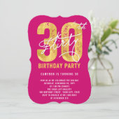 Gold Trente et Flirty 30e anniversaire Invitation  (Debout devant)