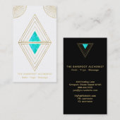 *~* Gold Triangles Alchemy Sacred Geometry White Visitekaartje (Voorkant / Achterkant)