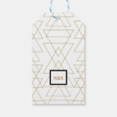 Gold Triangles Chic White Modern Glamour Cadeaulabel (Achterkant)