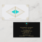 *~*   Gold Triangles Sacred Geometry Alchemy White Visitekaartje (Voorkant / Achterkant)