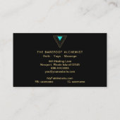 *~*   Gold Triangles Sacred Geometry Alchemy White Visitekaartje (Achterkant)