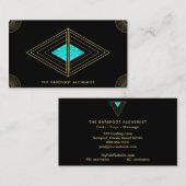 *~* Gold Triangles Sacred Geometry Black Alchemy Visitekaartje (Voorkant / Achterkant)