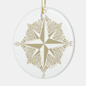 Gold Tribal Compass Roos Keramisch Ornament (Links)
