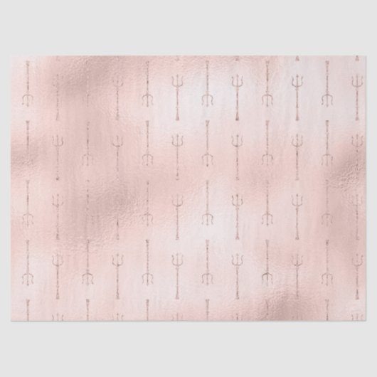Gold Tridents on Pink Decoupage Tissuepapier (Voorkant)