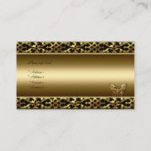 Gold Trim Black Butterfly Elegant Visitekaartje (Achterkant)
