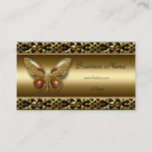 Gold Trim Black Butterfly Elegant Visitekaartje (Voorkant)