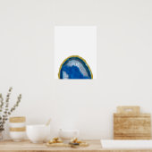 Gold Trim Blue Geode Poster (Keuken)