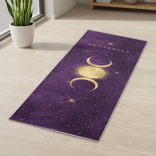 Gold Triple Moon Paars Celestial  Yogamat
